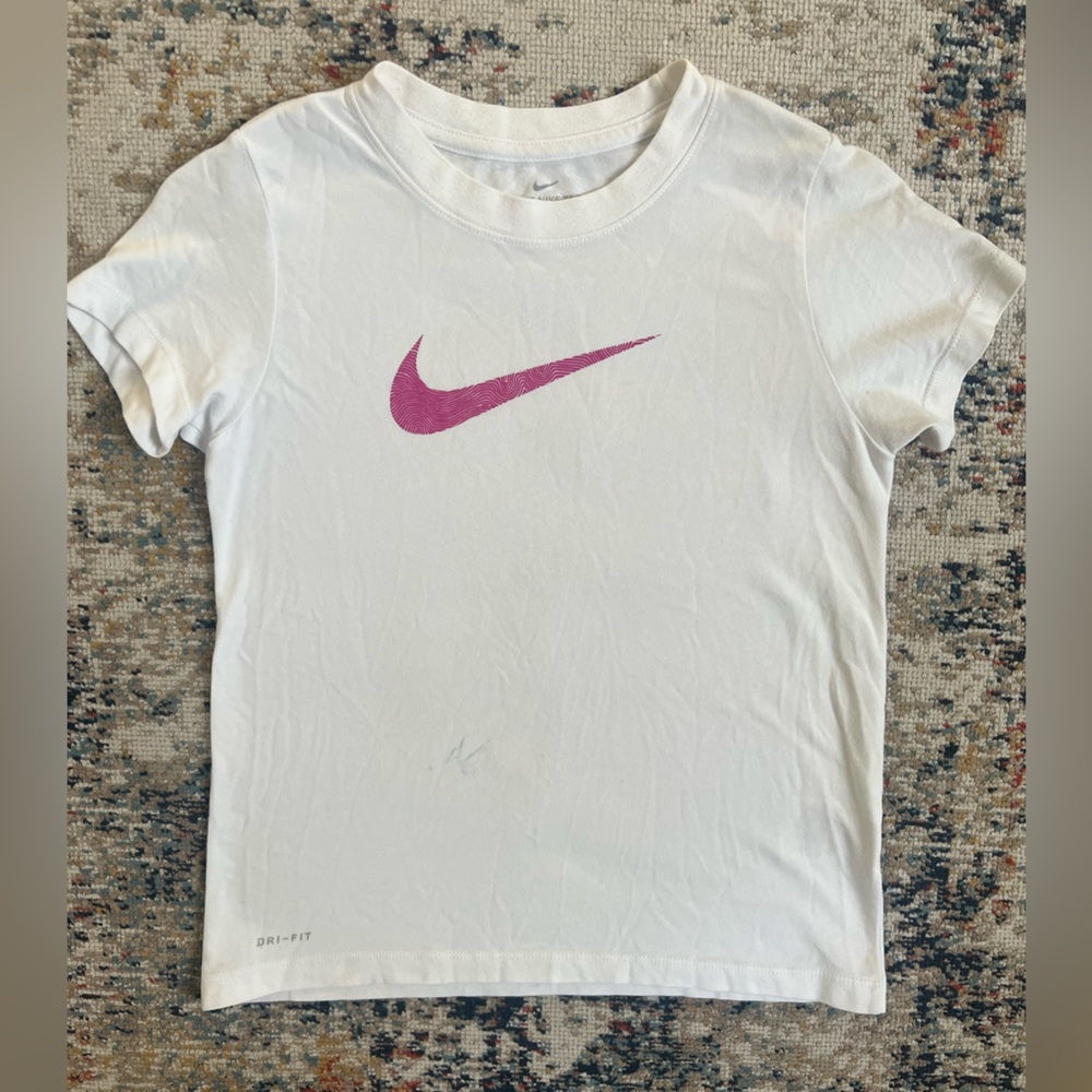 Girl Nike Tee with Pink Swoosh